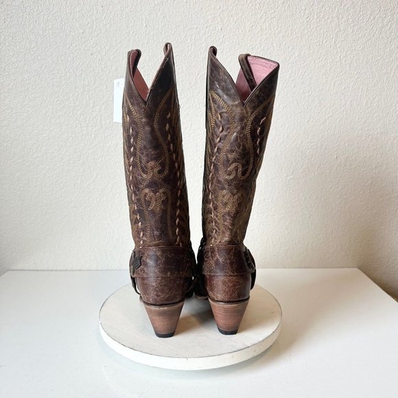 EUC Junk Gypsy Lane VAGABOND Boots 10 Brown Distressed Snip Toe Western Cowboy - Picture 3 of 8